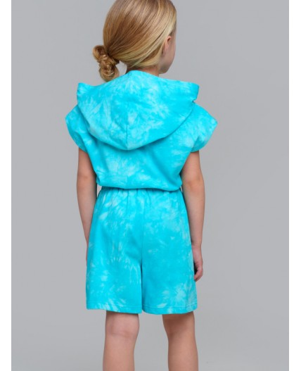 Комбинезон трикотажный для девочек голубой