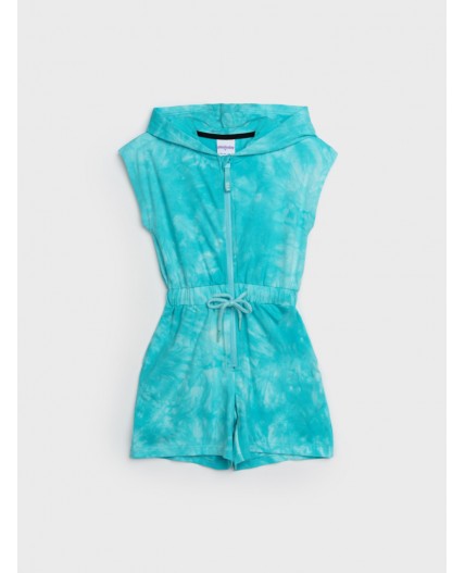 Комбинезон трикотажный для девочек голубой