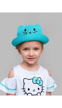 Шляпа текстильная для девочек голубой