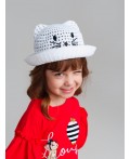 Шляпа текстильная для девочек белый