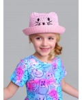 Шляпа текстильная для девочек розовый