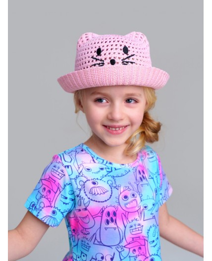 Шляпа текстильная для девочек розовый