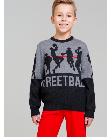 Джемпер трикотажный для мальчиков серый,светло-серый