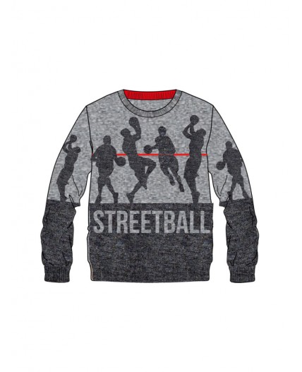 Джемпер трикотажный для мальчиков серый,светло-серый