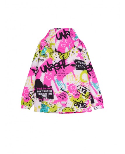 Куртка текстильная с полиуретановым покрытием для девочек (ветровка) разноцветный