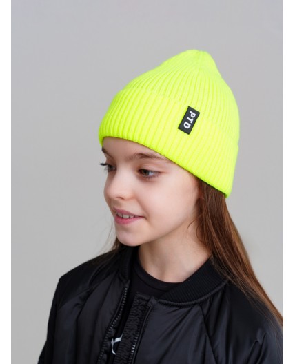 Шапка трикотажная для девочек светло-зеленый