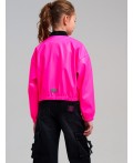 Куртка кожаная для девочек фуксия