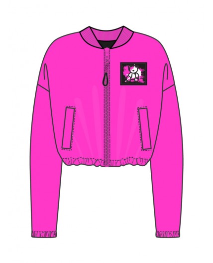 Куртка кожаная для девочек фуксия