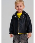 Куртка детская кожаная для мальчиков черный