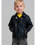 Куртка детская кожаная для мальчиков черный