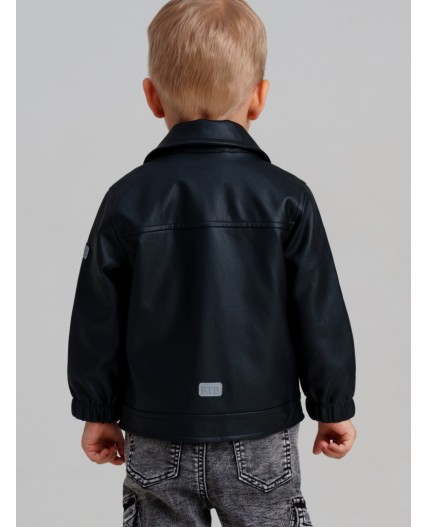 Куртка детская кожаная для мальчиков черный