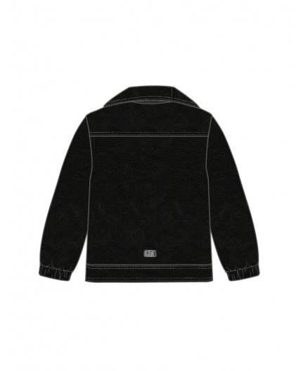 Куртка детская кожаная для мальчиков черный