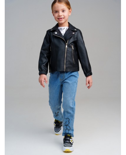 Куртка кожаная для девочек черный