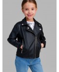 Куртка кожаная для девочек черный