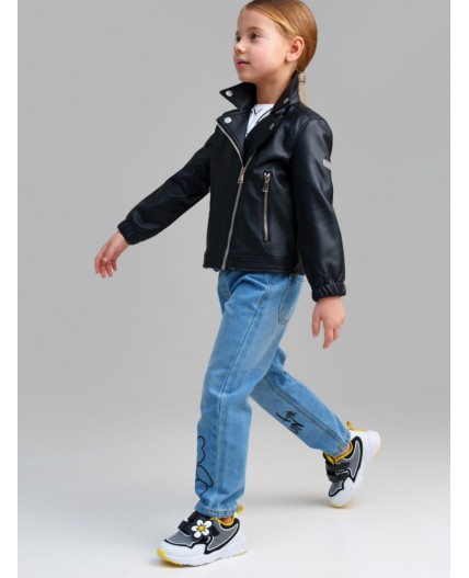 Куртка кожаная для девочек черный