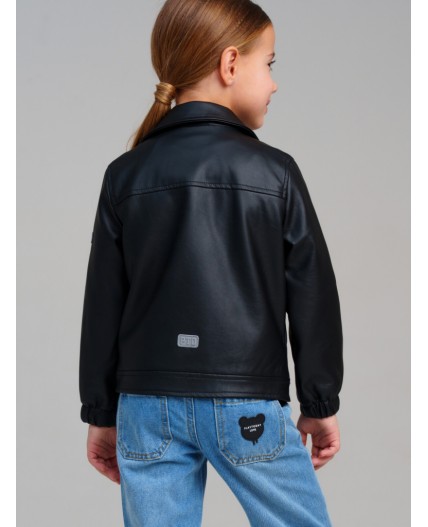Куртка кожаная для девочек черный