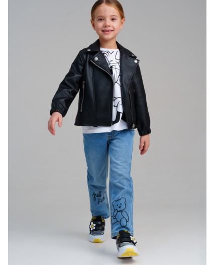 Куртка кожаная для девочек черный
