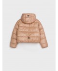 Куртка текстильная с полиуретановым покрытием для девочек темно-бежевый