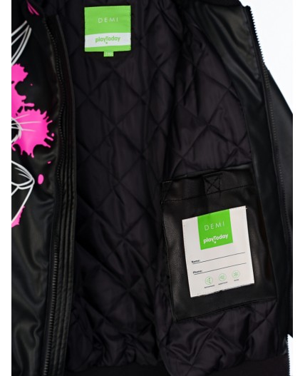 Куртка кожаная для девочек черный,фуксия,светло-зеленый