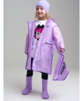 Плащ из полимерного материала для девочек (дождевик) сиреневый