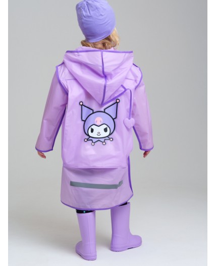 Плащ из полимерного материала для девочек (дождевик) сиреневый