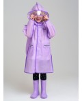 Плащ из полимерного материала для девочек (дождевик) сиреневый