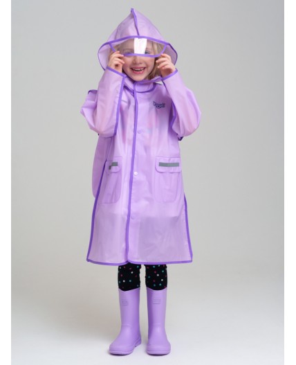Плащ из полимерного материала для девочек (дождевик) сиреневый