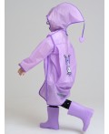 Плащ из полимерного материала для девочек (дождевик) сиреневый