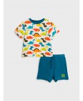 Комплект детский трикотажный для мальчиков: фуфайка (футболка), шорты разноцветный