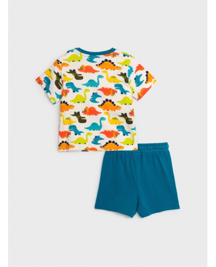 Комплект детский трикотажный для мальчиков: фуфайка (футболка), шорты разноцветный