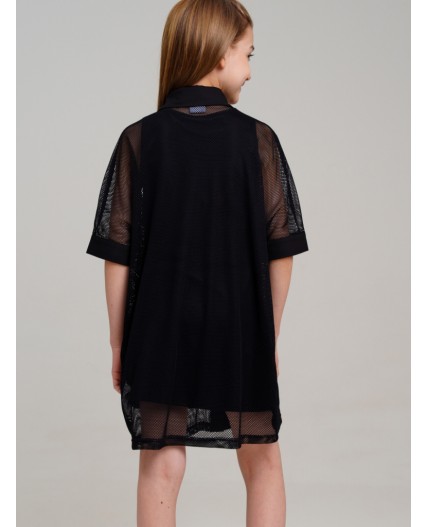 Комплект трикотажный для девочек: платье-футболка, туника черный