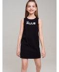 Комплект трикотажный для девочек: платье-футболка, туника черный