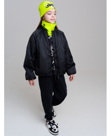 Комплект трикотажный для девочек: шапка, снуд светло-зеленый