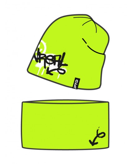 Комплект трикотажный для девочек: шапка, снуд светло-зеленый