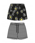 Шорты трикотажные для девочек, 2 шт в комплекте черный,белый