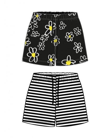 Шорты трикотажные для девочек, 2 шт в комплекте черный,белый