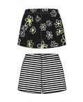 Шорты трикотажные для девочек, 2 шт в комплекте черный,белый