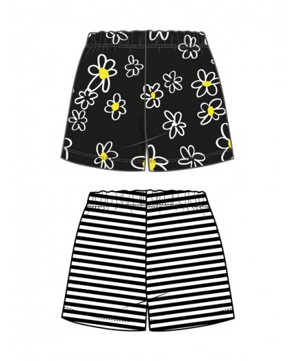 Шорты трикотажные для девочек, 2 шт в комплекте черный,белый