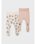 Ползунки детские трикотажные для девочек, 2 шт в комплекте молочный,коричневый