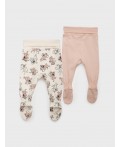 Ползунки детские трикотажные для девочек, 2 шт в комплекте молочный,коричневый