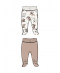 Ползунки детские трикотажные для девочек, 2 шт в комплекте молочный,коричневый