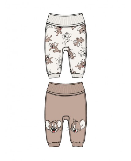 Ползунки детские трикотажные для девочек, 2 шт в комплекте молочный,коричневый