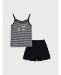 Комплект трикотажный для девочек: майка, шорты белый,черный