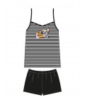 Комплект трикотажный для девочек: майка, шорты белый,черный