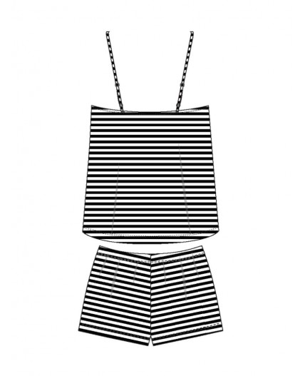 Комплект трикотажный для девочек: майка, шорты белый,черный