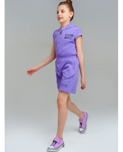 Комбинезон трикотажный для девочек фиолетовый
