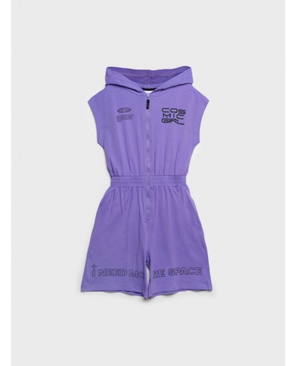 Комбинезон трикотажный для девочек фиолетовый