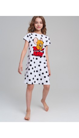 Сорочка ночная трикотажная для девочек белый,черный