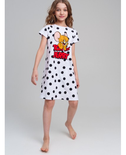 Сорочка ночная трикотажная для девочек белый,черный