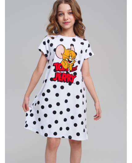 Сорочка ночная трикотажная для девочек белый,черный